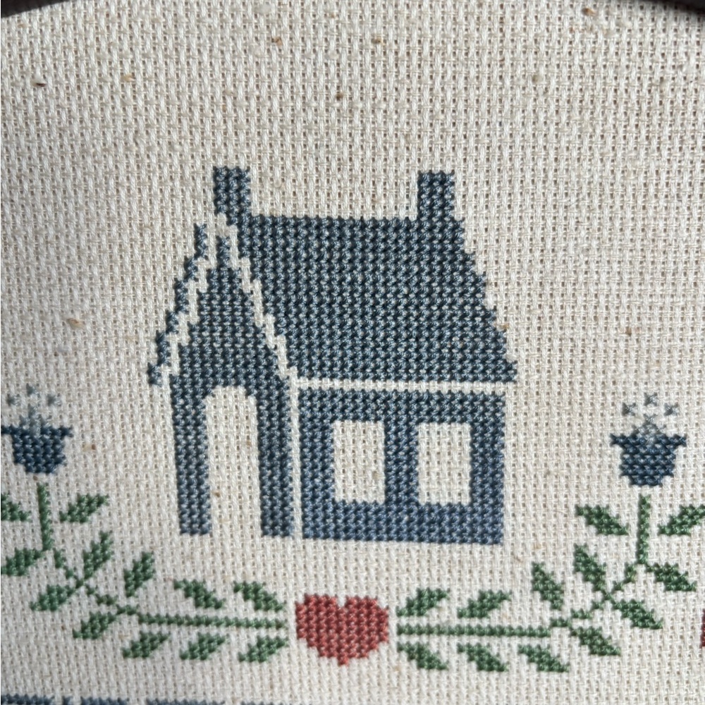 Vintage Cross-Stitch “Home Sweet Home”  Arched Wooden Framed Kitchen/Entry Piece - Picture 9 of 14